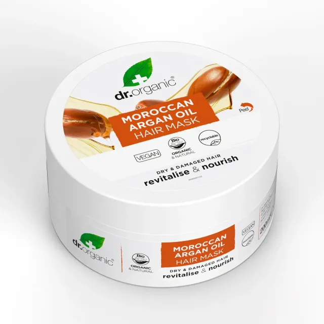 Dr Organic Moroccan Argan Oil maschera capelli 200ml anticrespo