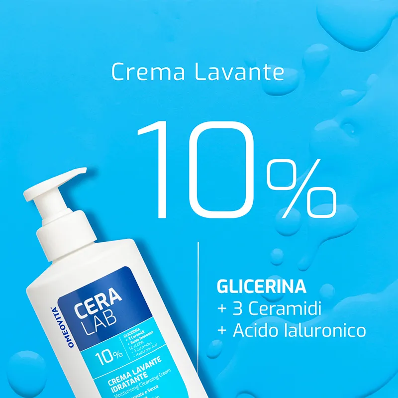 Omeovita CeraLab Crema Lavante Idratante viso corpo pelli secche
