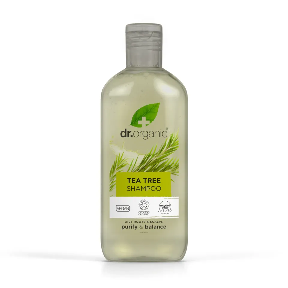 Dr Organic Tea Tree Shampoo 265ml capelli grassi menta