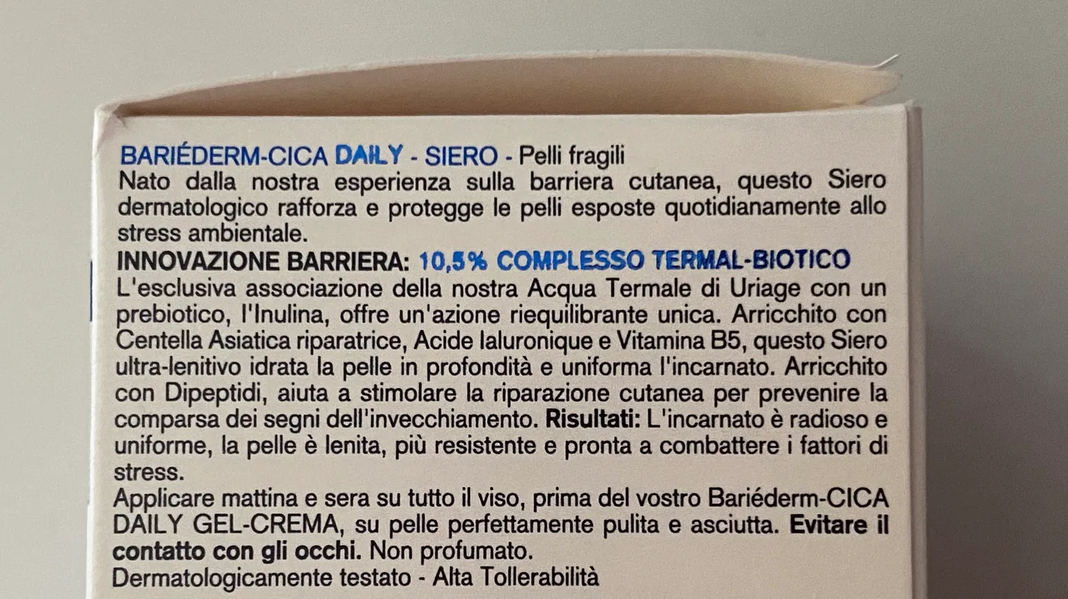 Uriage Bariederm Cica-Daily siero riparatore centella non profumato