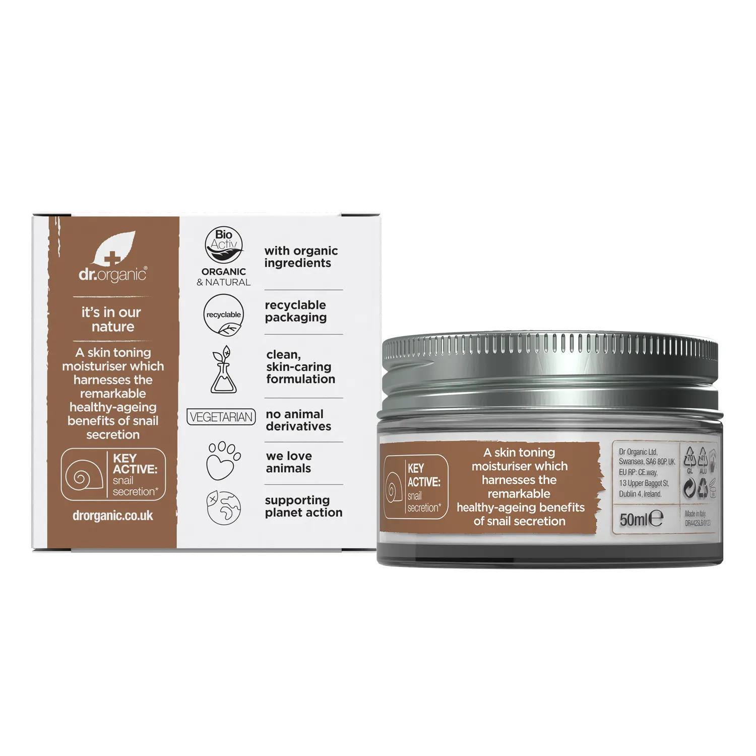 Dr Organic Snail Gel crema viso 50ml idratante antiage