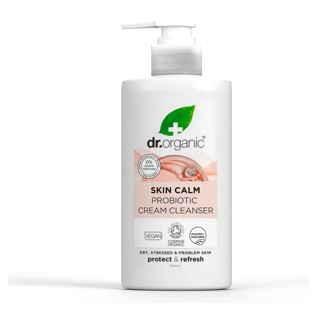 Dr Organic Skin Calm detergente viso probiotico 125ml pelle secca