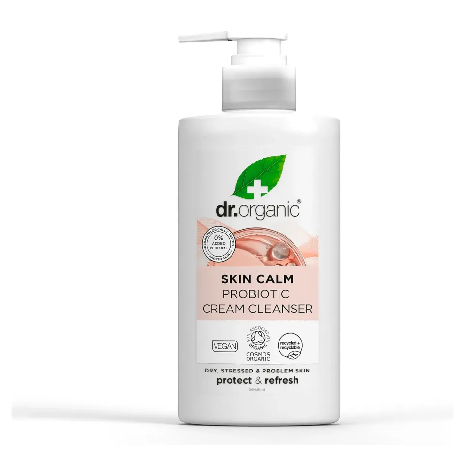 Dr Organic Skin Calm detergente viso probiotico 125ml pelle secca