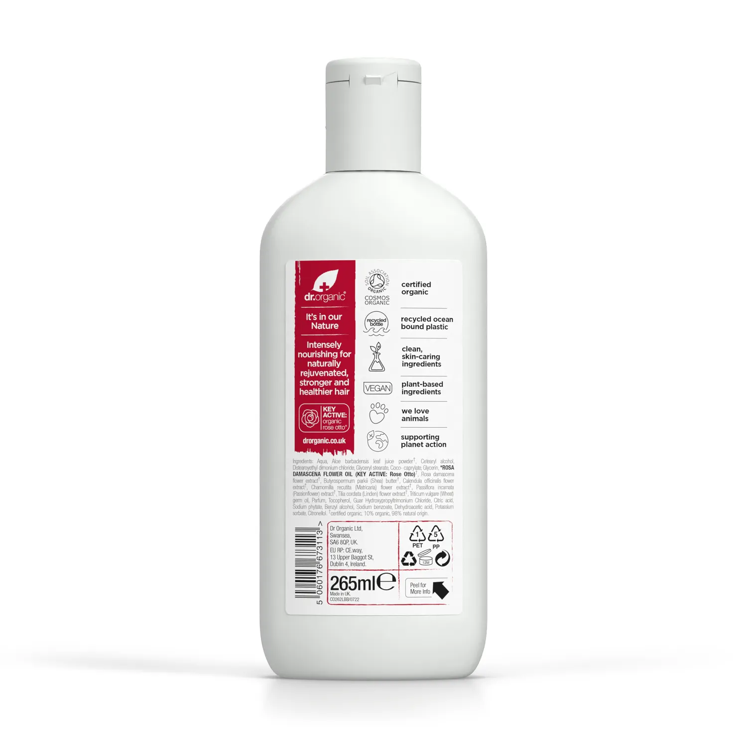 Dr Organic Rose Otto Balsamo Capelli 265ml Rosa Damascena