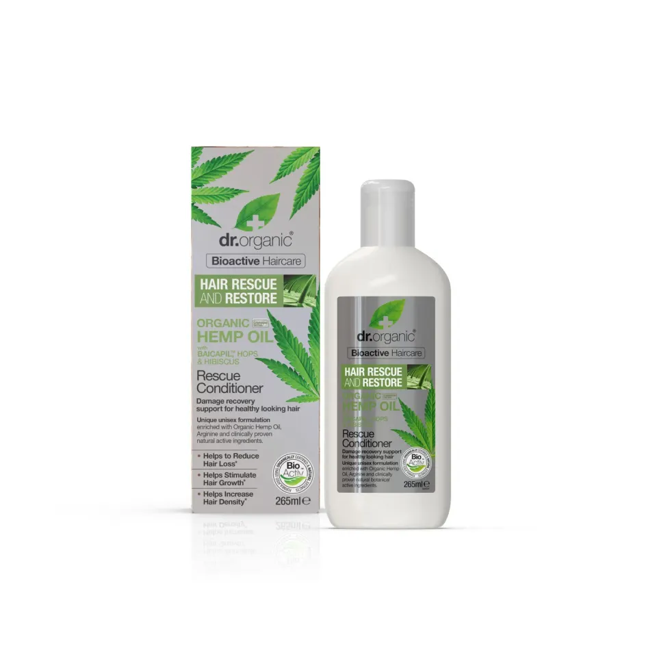 Dr Organic Hemp Rescue Balsamo Capelli Canapa 265ml Rinforzante