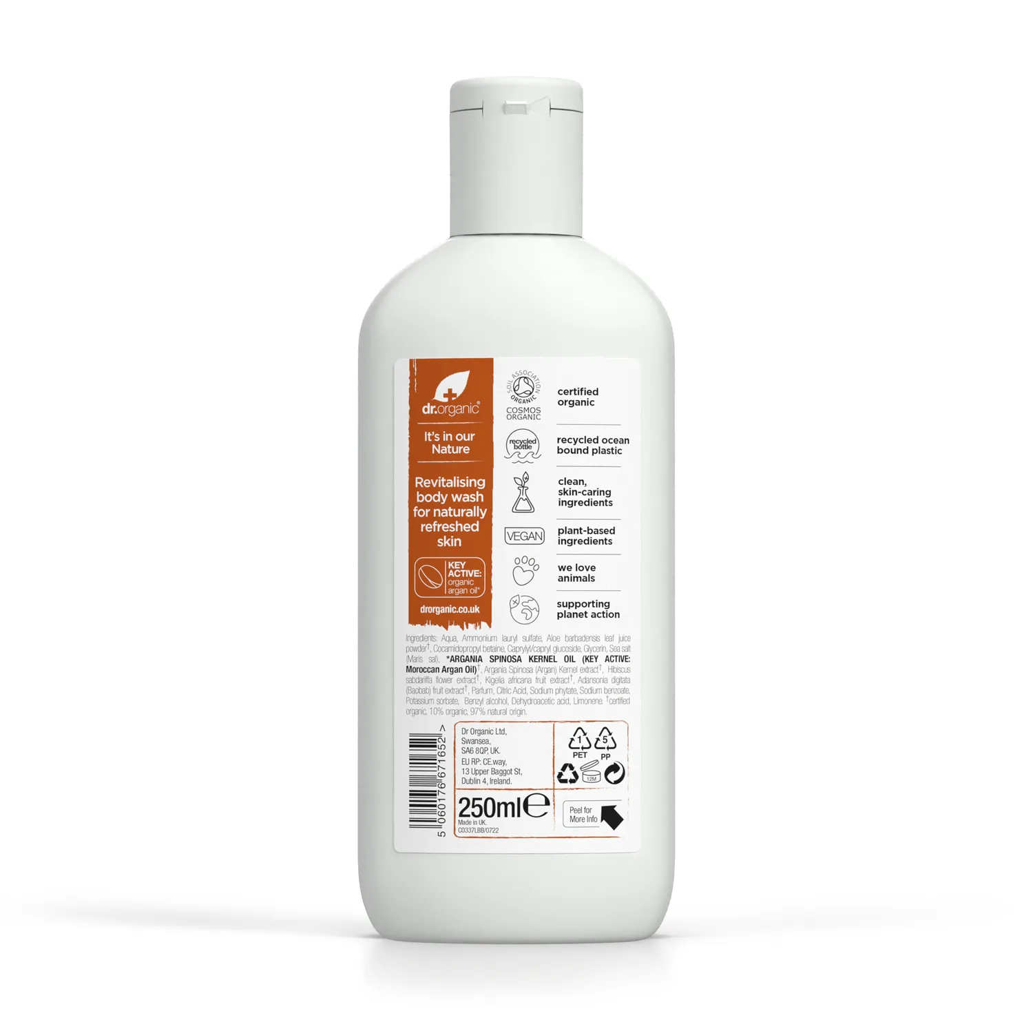 Dr Organic Moroccan Argan Detergente Corpo 250ml Argan