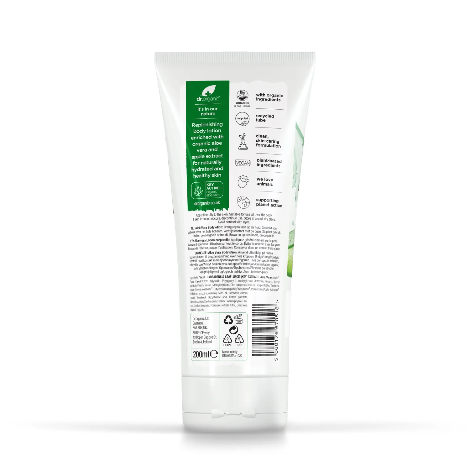Dr Organic Aloe crema corpo 200ml burro karité