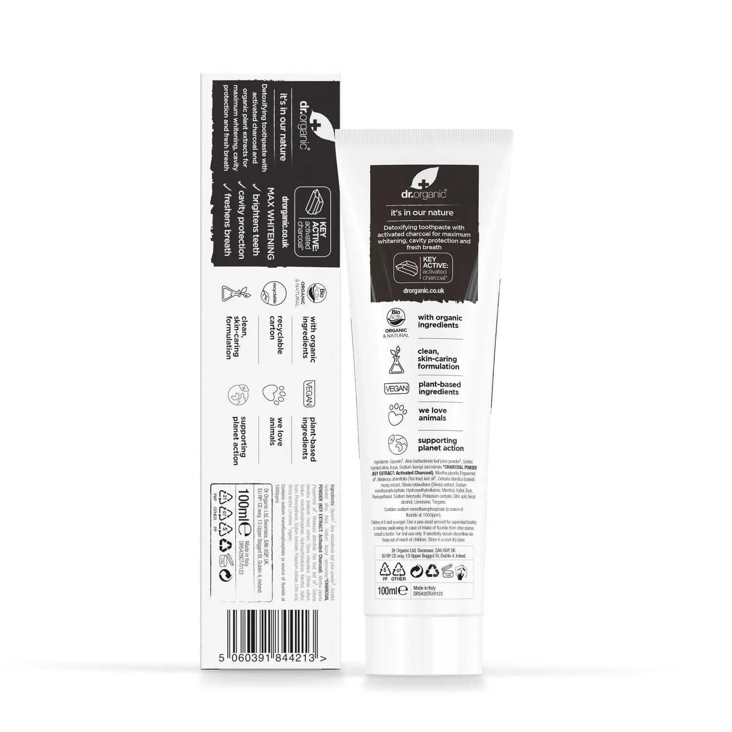 Dr Organic Charcoal dentifricio carbone attivo 100ml menta