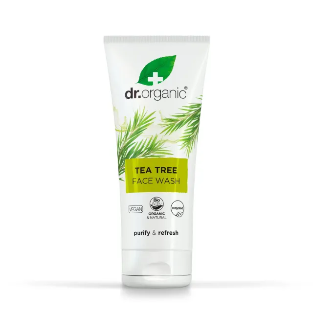 Dr Organic Tea Tree Face Wash Detergente Viso 200 ml pelle grassa