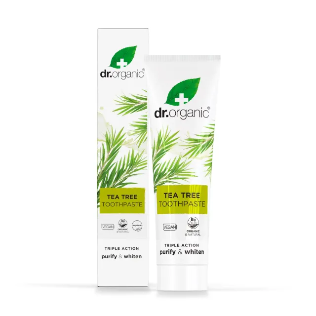 Dr Organic Tea Tree Dentifricio 100ml Menta Fluoro