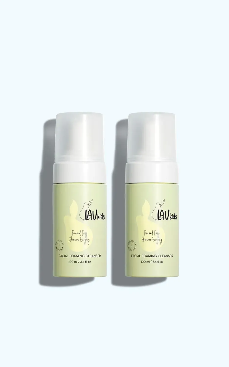 LavKids Facial Foaming Cleanser mousse viso 2 pezzi pera e camomilla