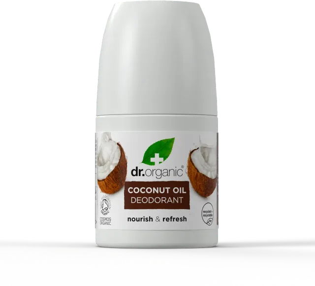 Dr Organic Coconut Oil deodorante roll-on 50ml senza alluminio