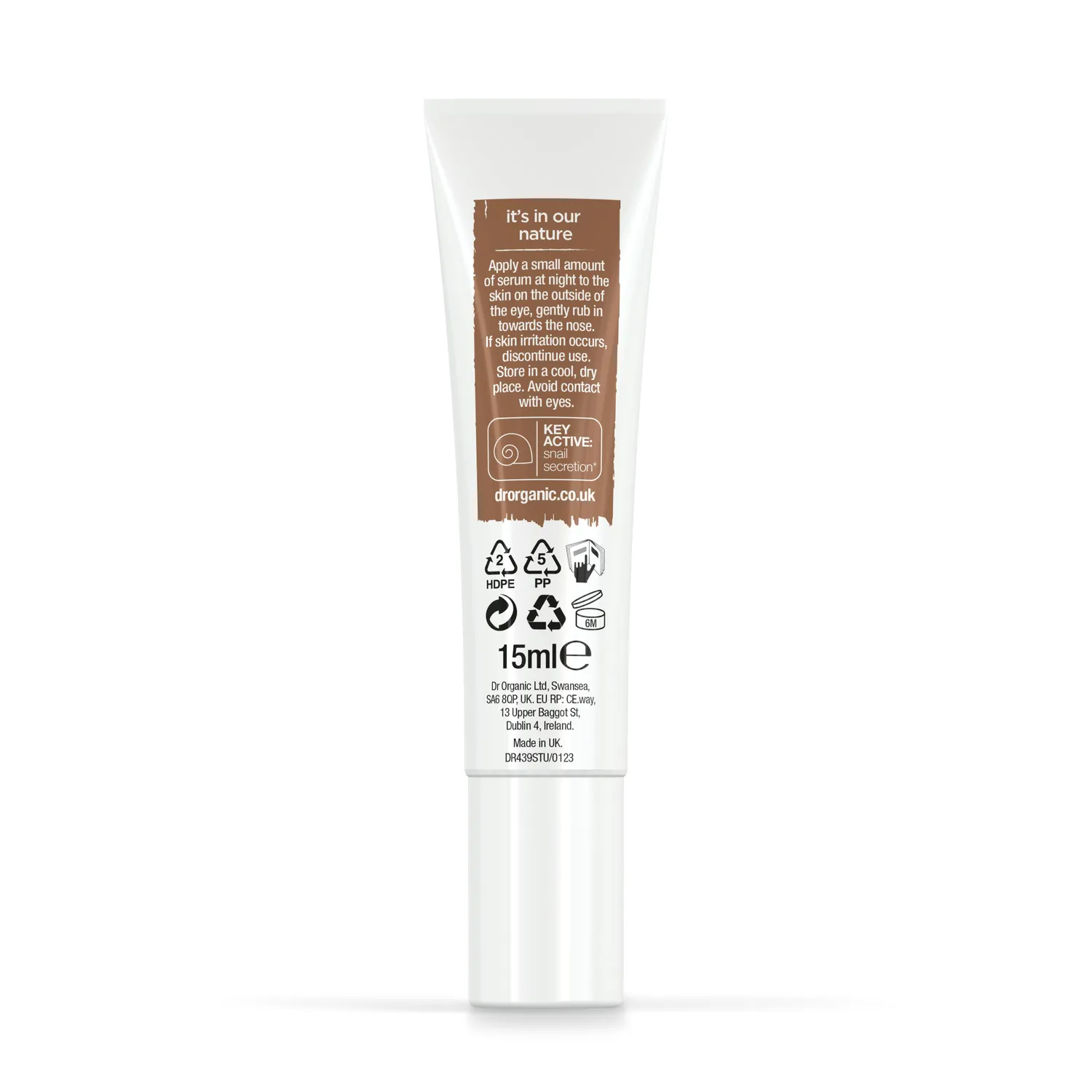 Dr Organic Snail siero contorno occhi 15ml senza profumo