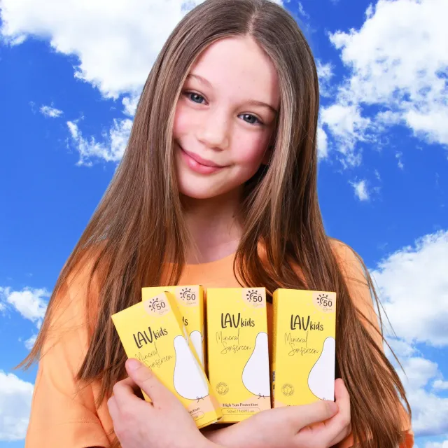 LavKids Crema Solare Viso SPF50 Bambini 3 Pezzi Minerale