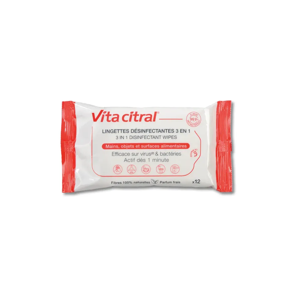 Vita Citral 3 in 1 salviette disinfettanti mani e superfici
