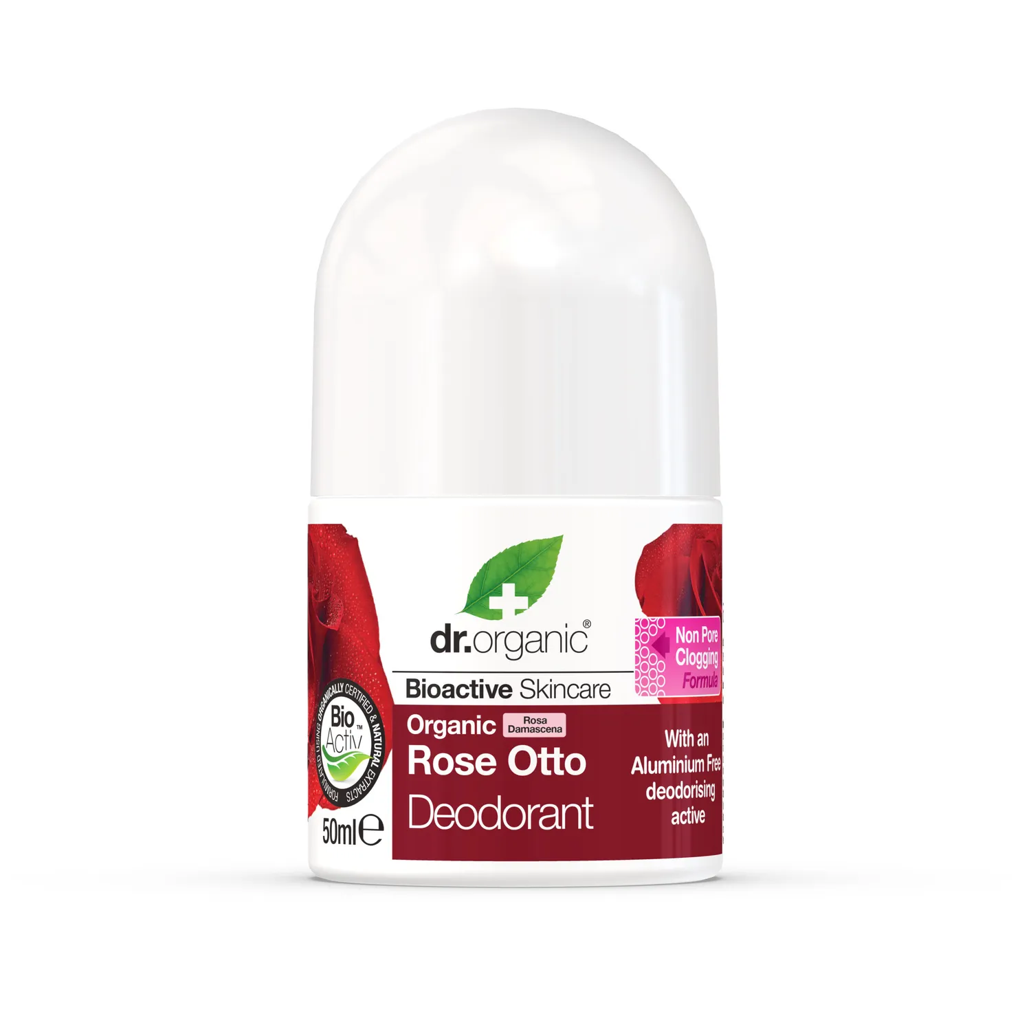 Dr Organic Rose Otto deodorante roll-on 50ml senza alluminio