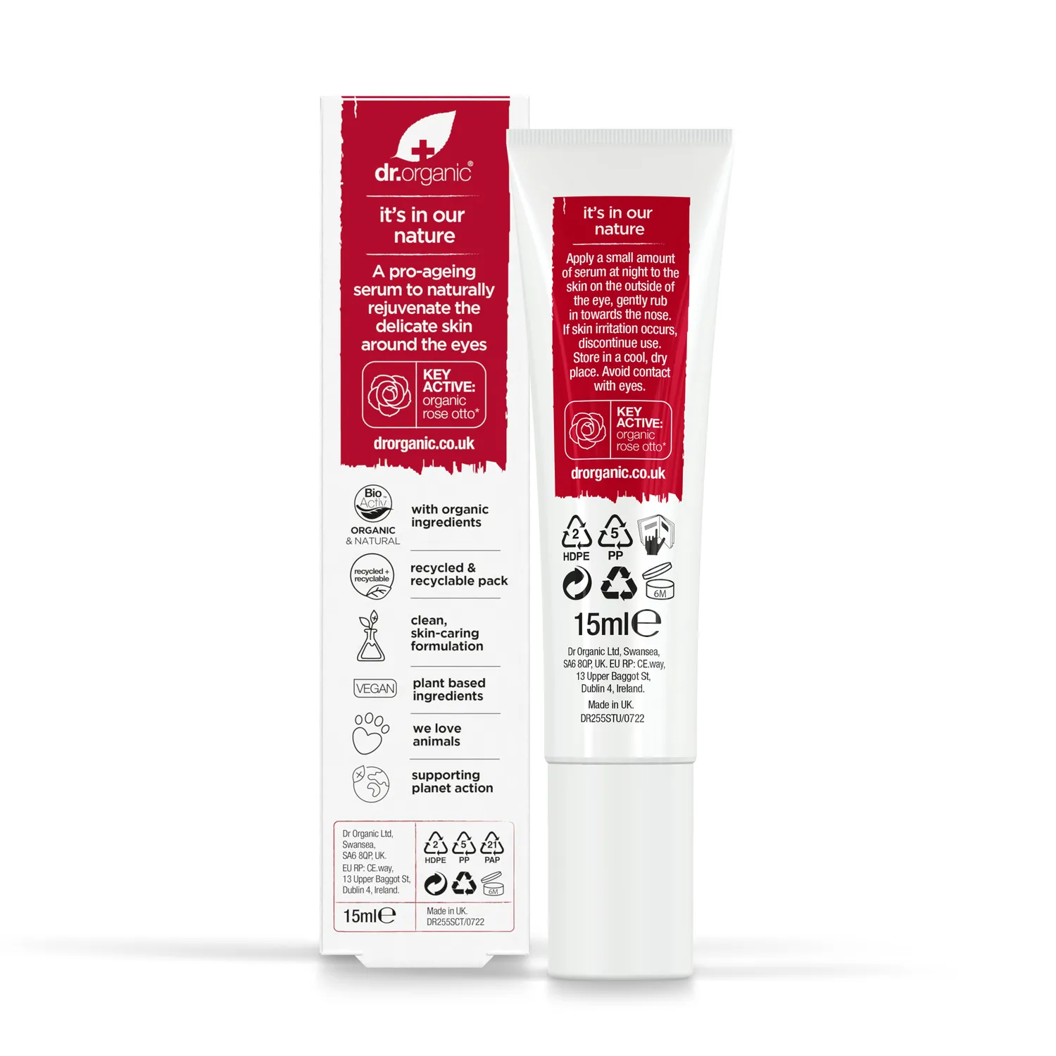 Dr Organic Rose Otto Siero contorno occhi 15ml antiage