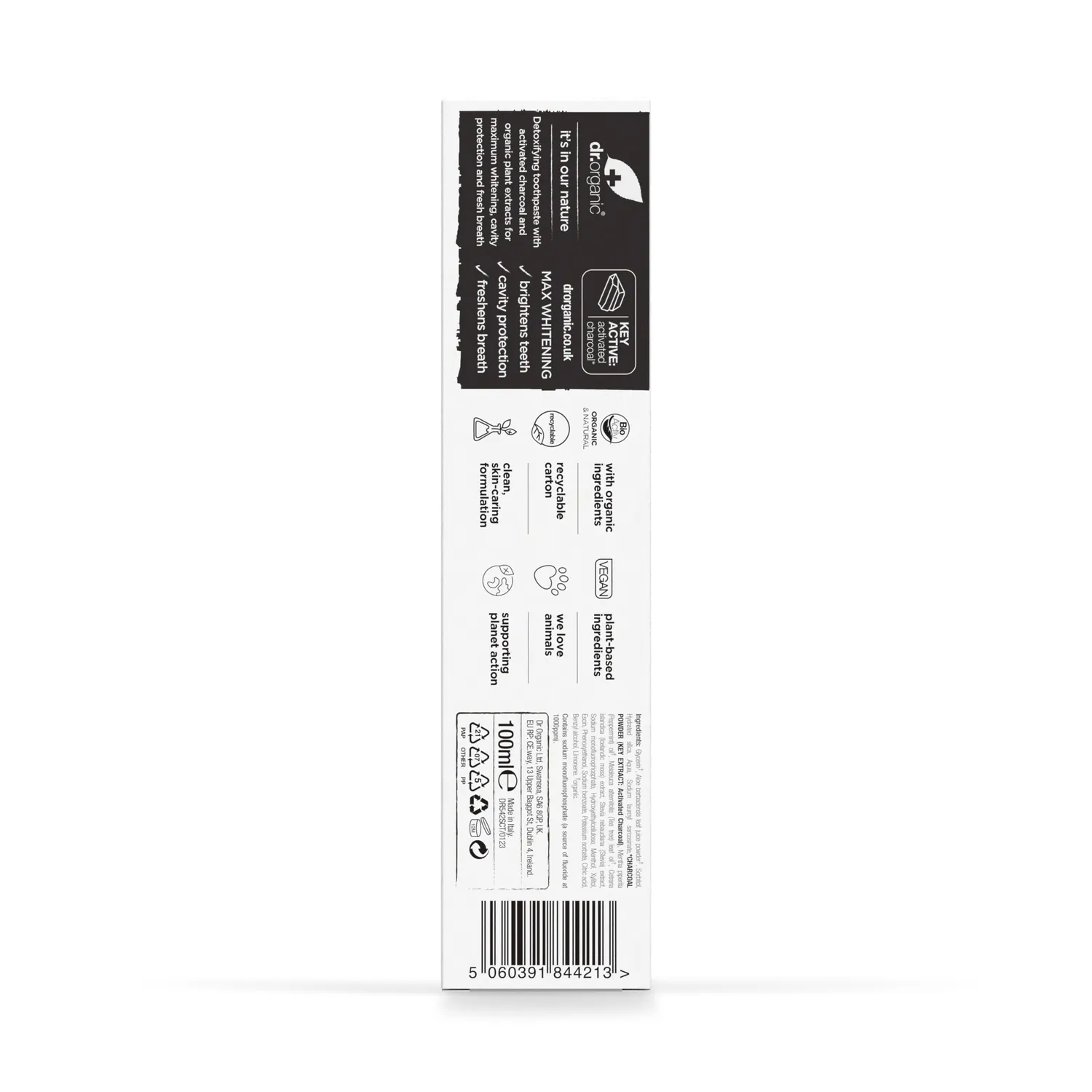 Dr Organic Charcoal dentifricio carbone attivo 100ml menta
