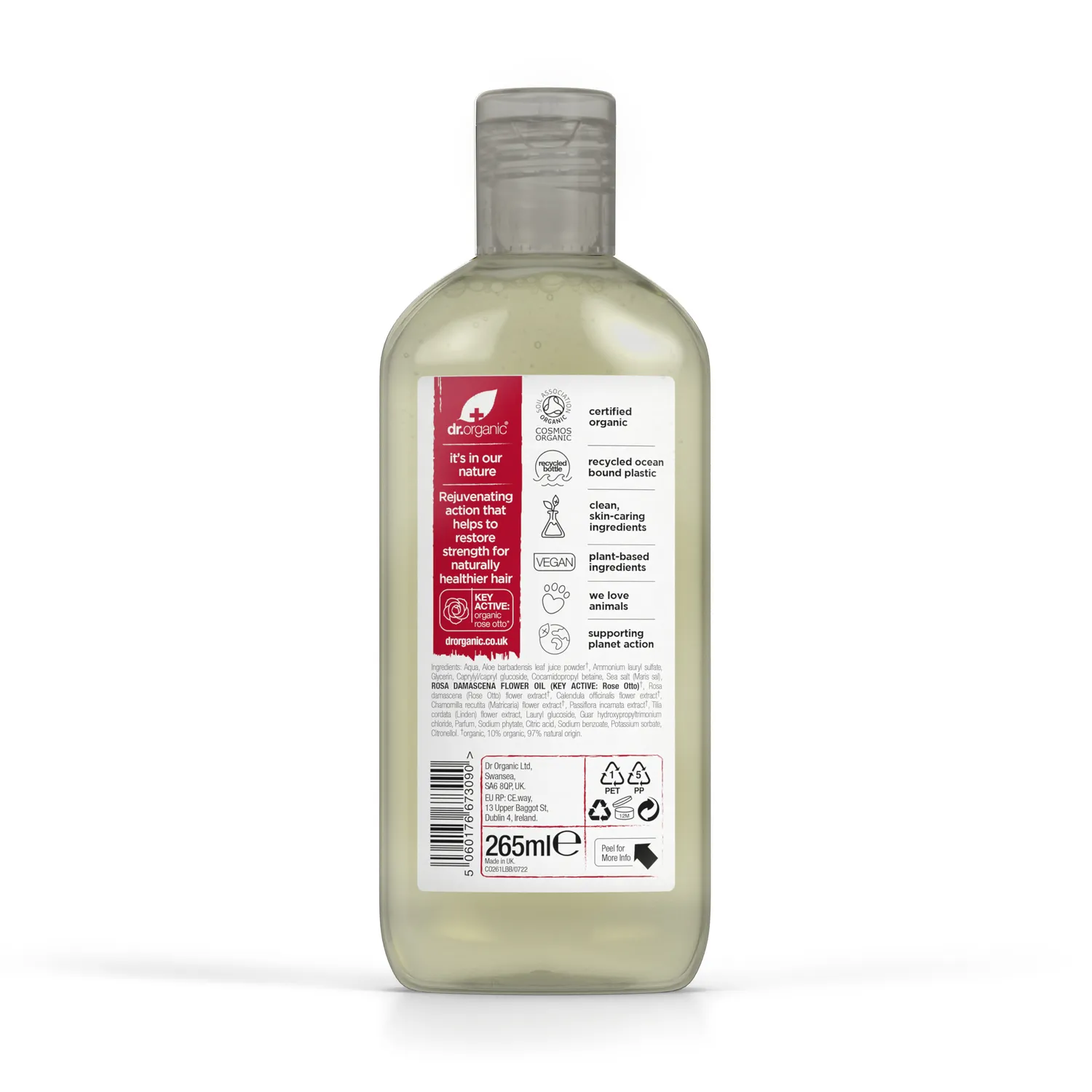 Dr Organic Rose Otto shampoo 265ml rivitalizzante