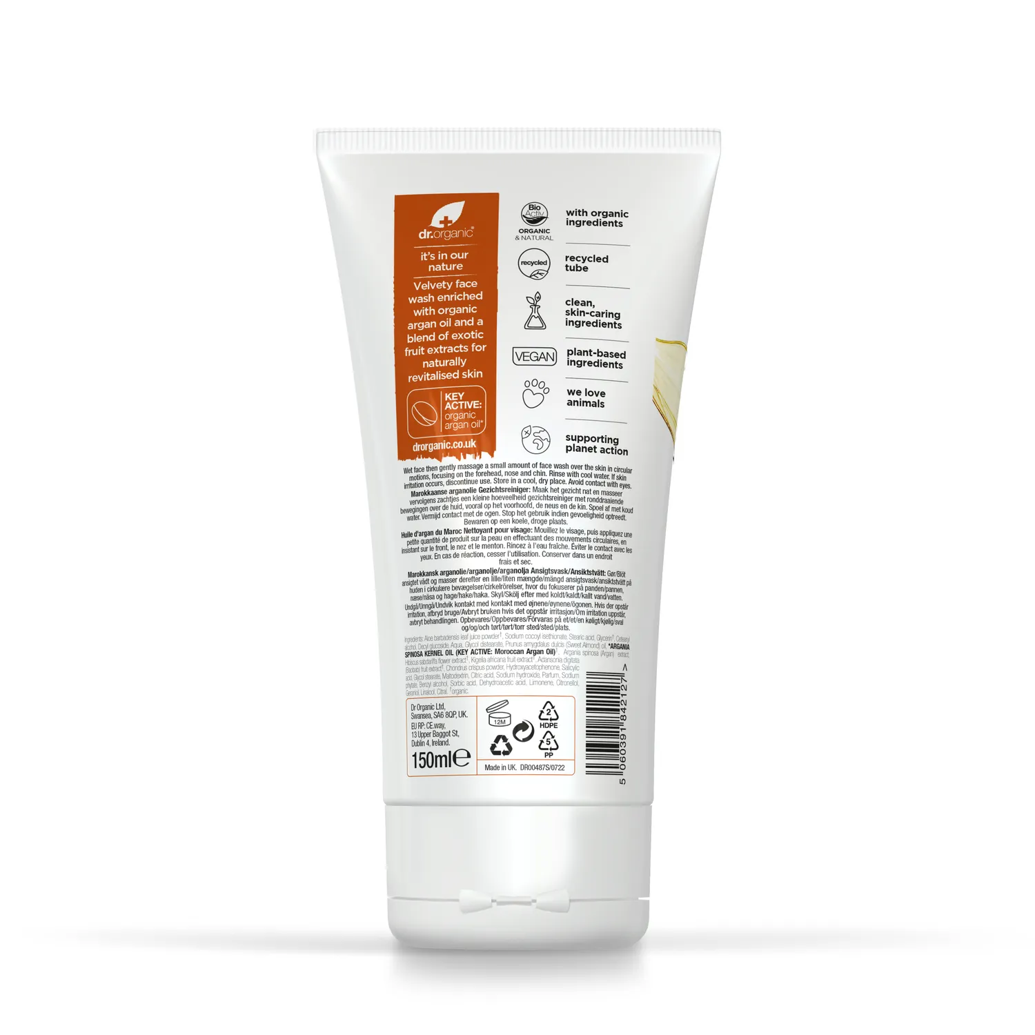 Dr Organic Argan Oil Detergente Viso 150ml Nutriente