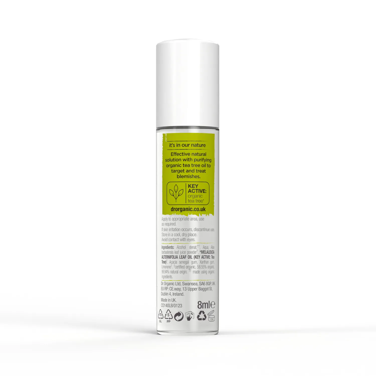 Dr Organic Tea Tree Blemish Stick stick purificante 8ml lenitivo
