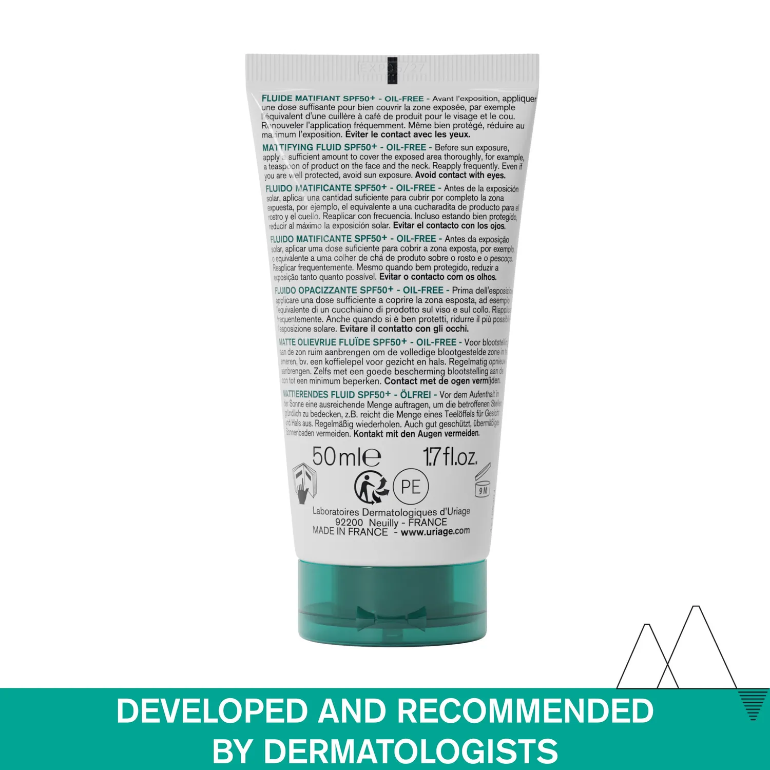 Uriage Hyséac Fluido Opacizzante SPF50+ Sebo