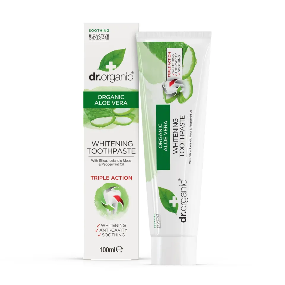 Dr Organic Aloe Vera Toothpaste 100ml gengive fluoro