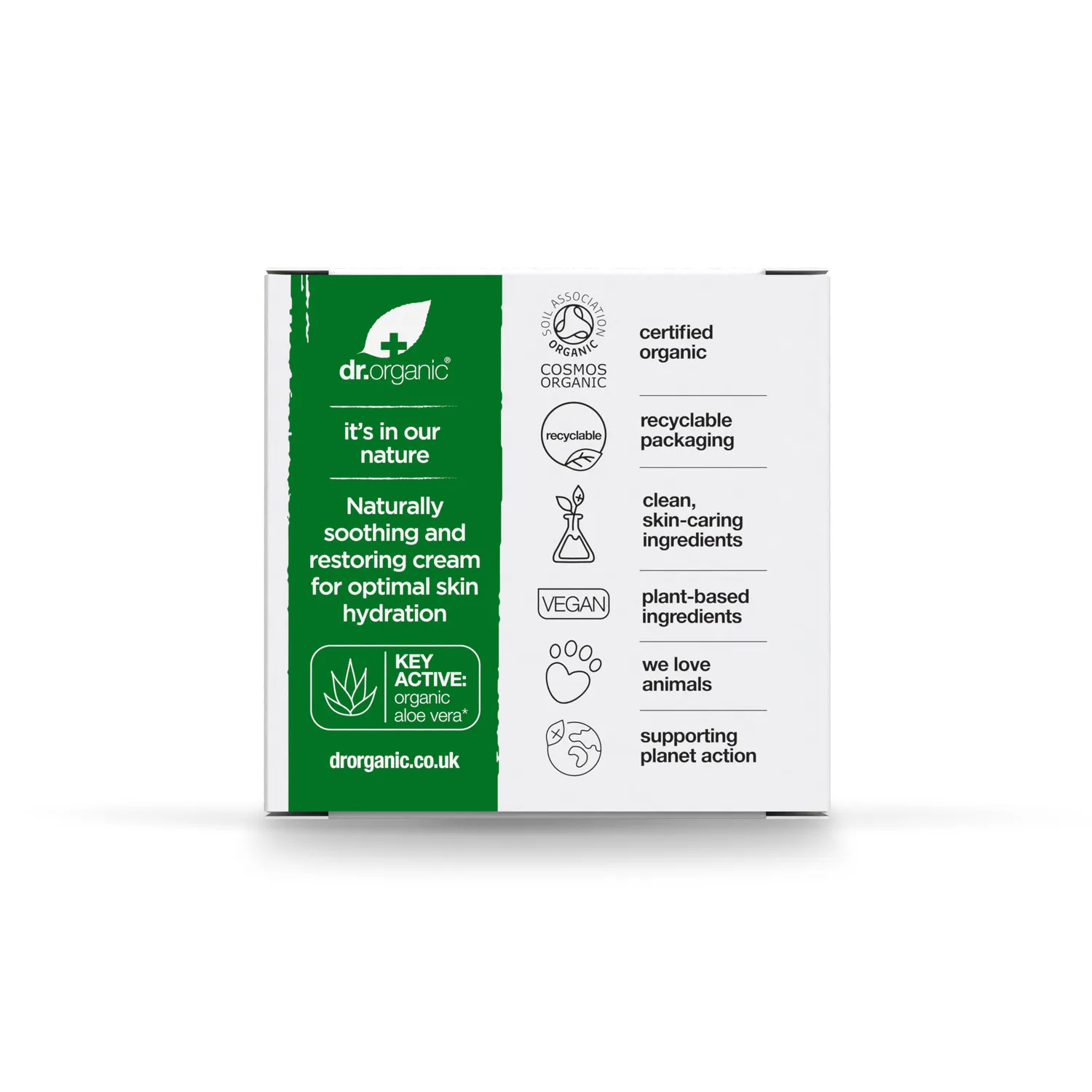 Dr Organic Aloe Vera crema viso 50ml per pelle secca e sensibile