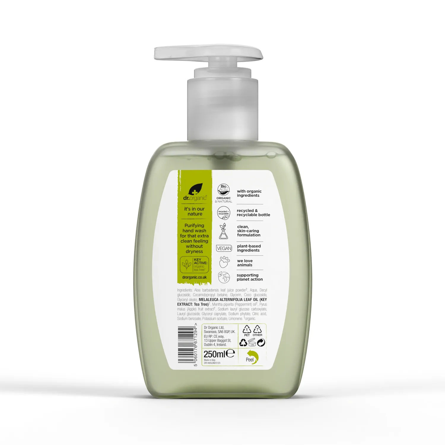 Dr Organic Tea Tree detergente mani 250ml fresco