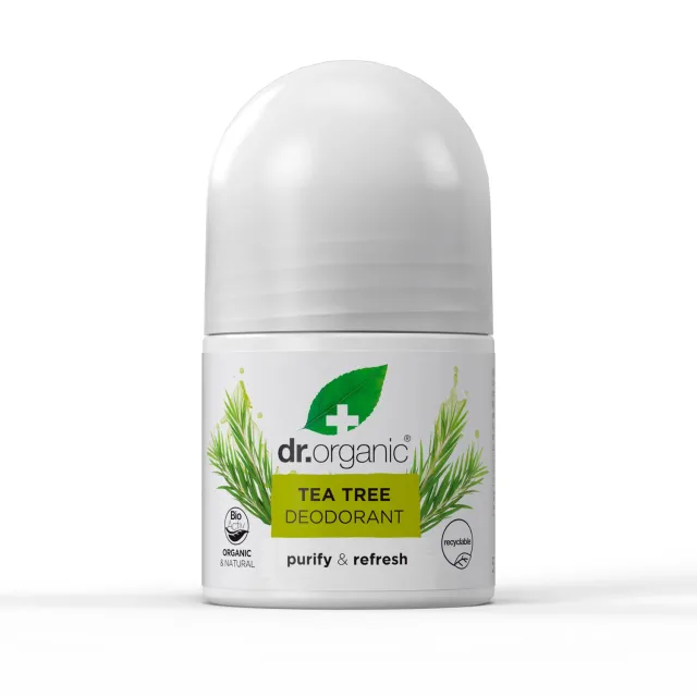 Dr Organic Tea Tree Deodorant deodorante roll-on 50ml fresco
