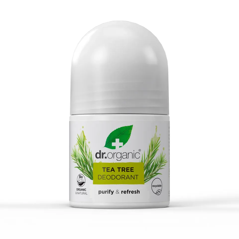 Dr Organic Tea Tree Deodorant deodorante roll-on 50ml fresco