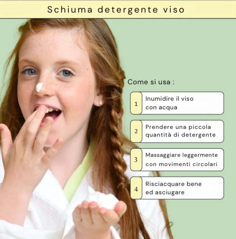 LavKids Mousse detergente viso pera e camomilla soap-free