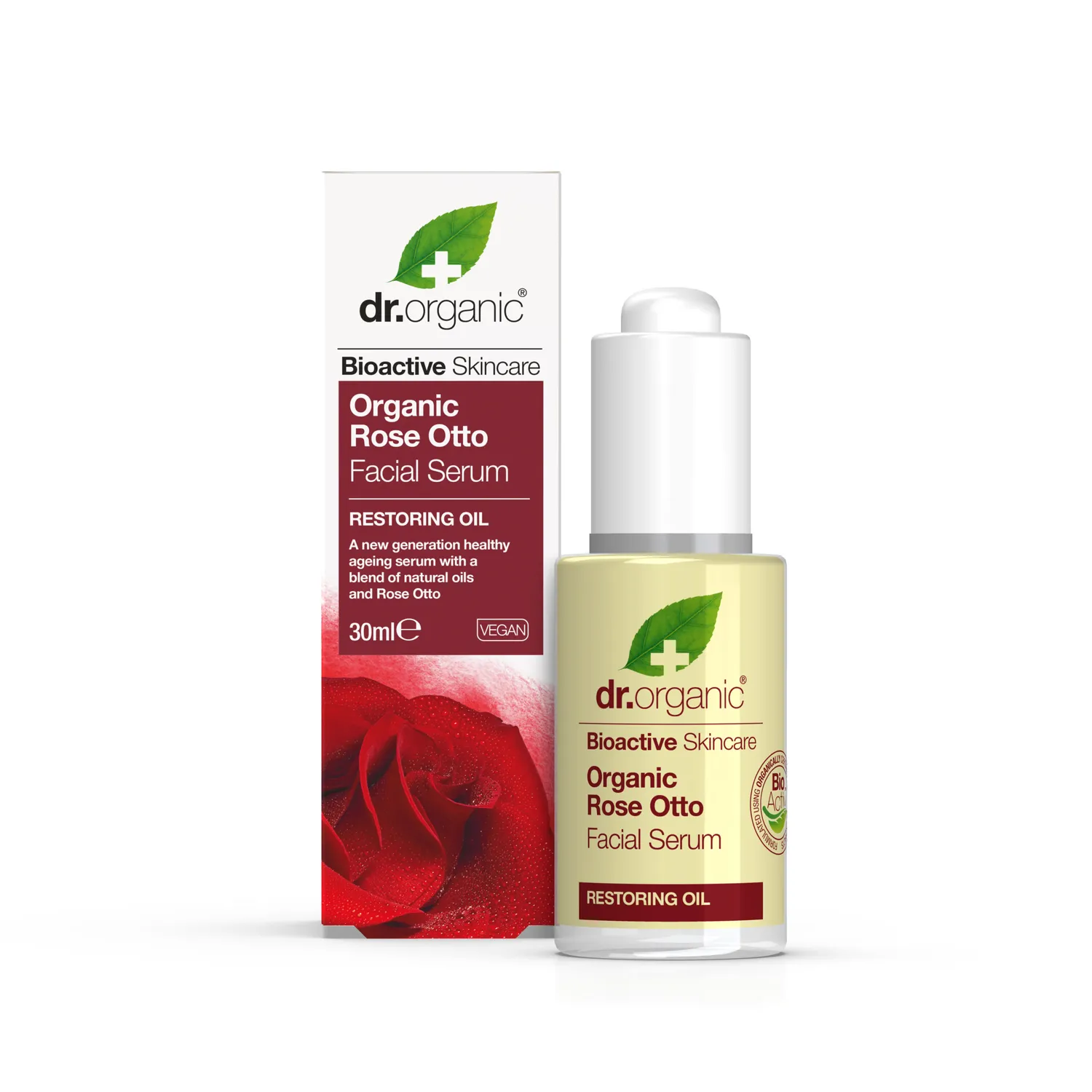 Dr Organic Rose Otto siero viso 30ml tonificante antiage