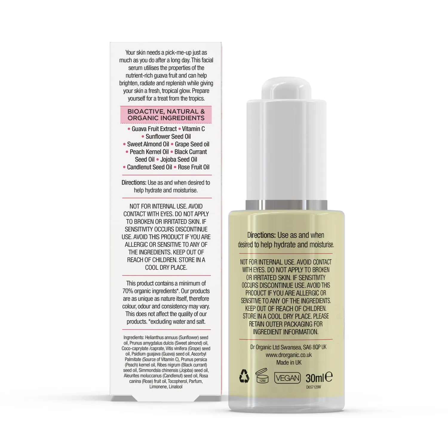 Dr Organic Guava Vitamin C Guava Facial Serum siero 30ml illuminante