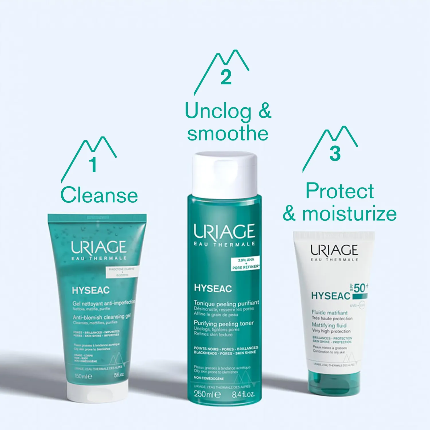 Uriage Hyséac Fluido Opacizzante SPF50+ Sebo