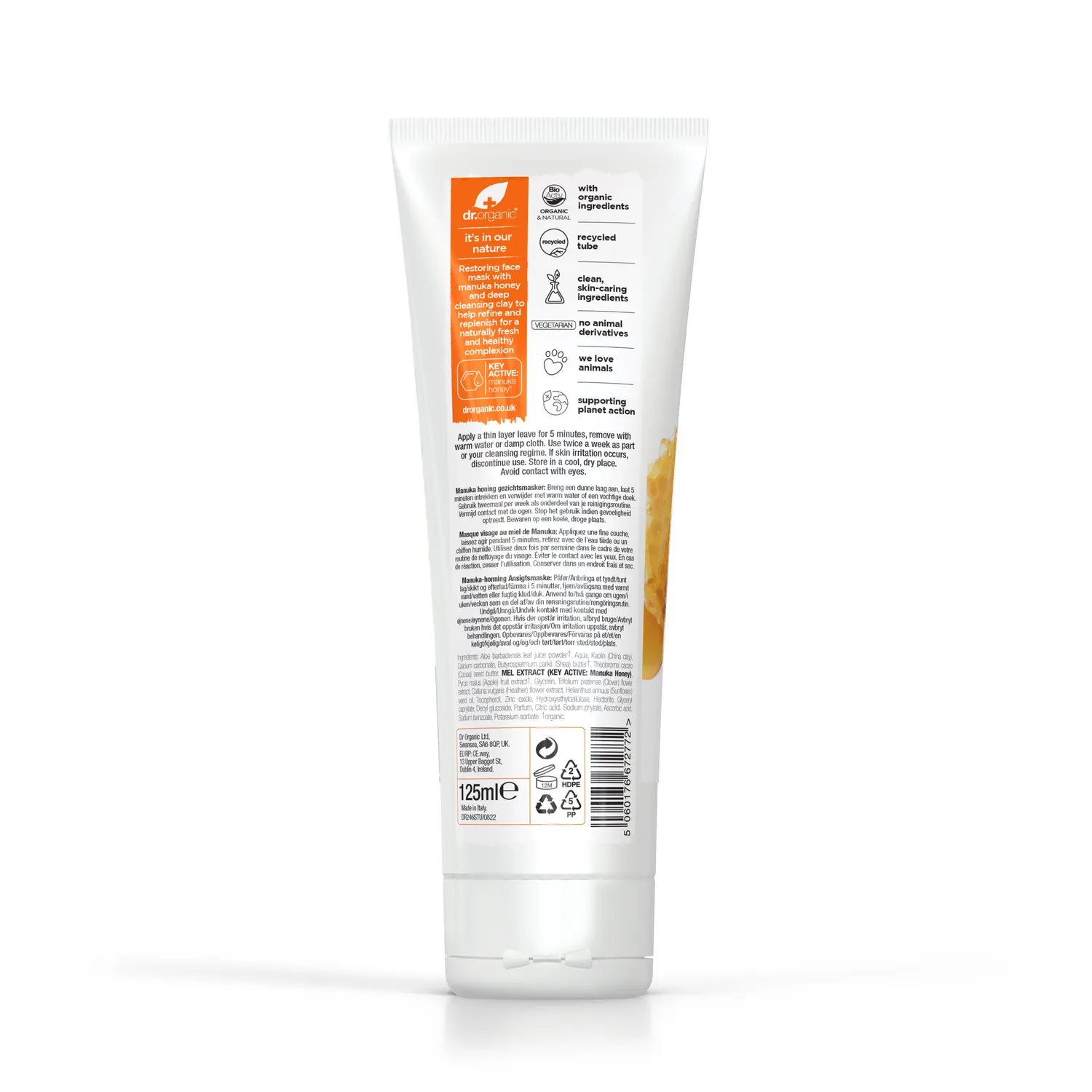 Dr Organic Manuka Honey Maschera Viso Argilla 125ml Nutriente