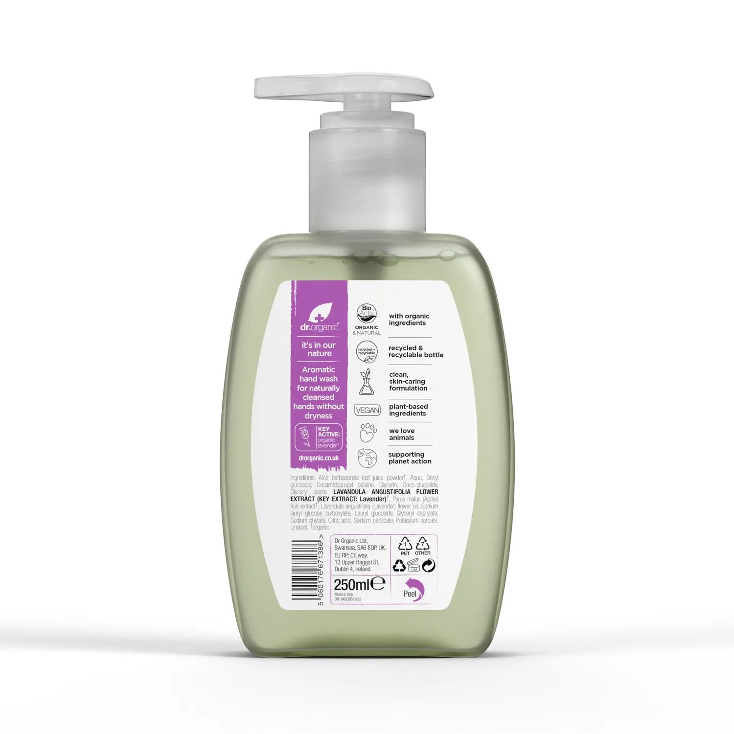 Dr Organic Lavender Hand Wash sapone 250ml mani