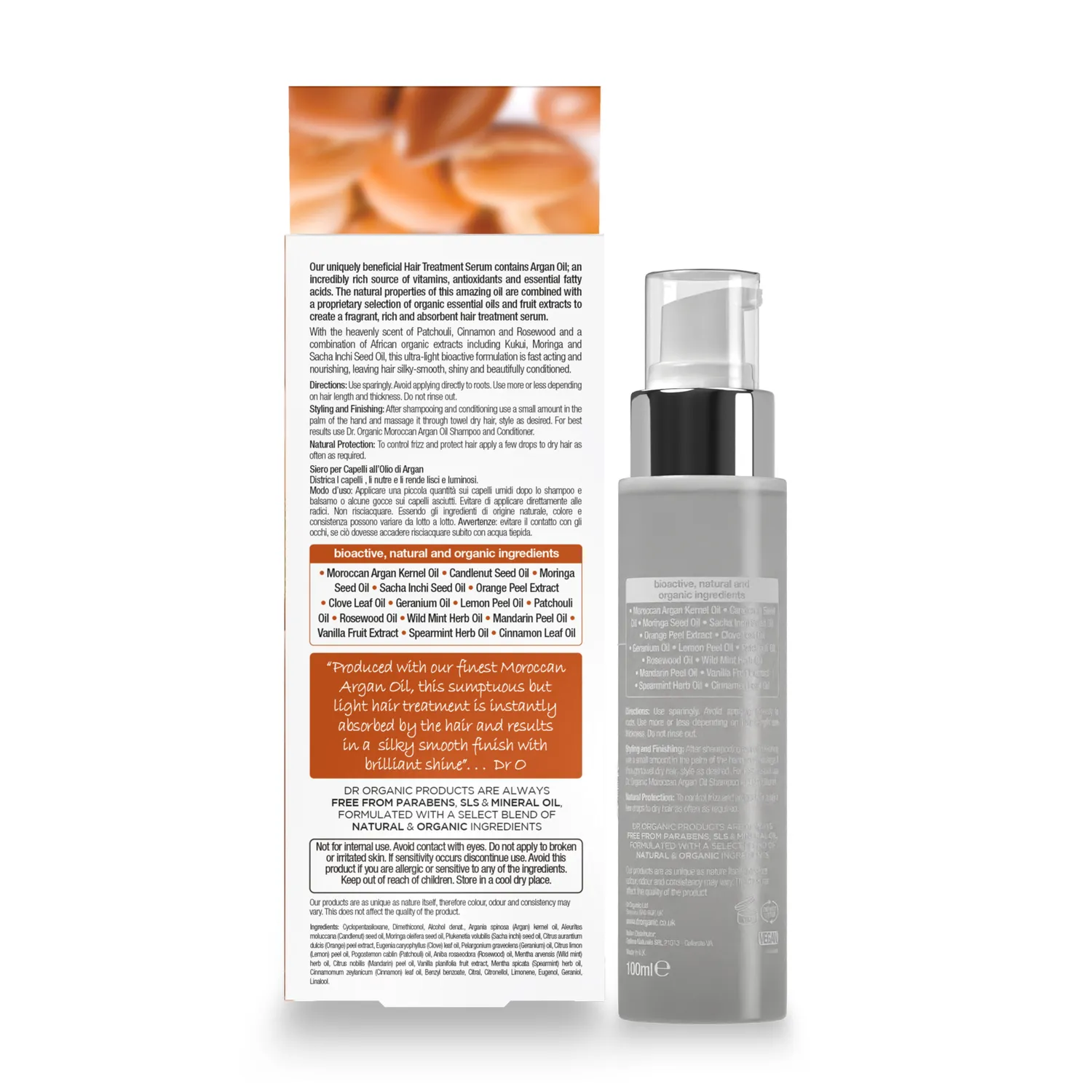 Dr Organic Moroccan Argan Siero Capelli 100ml Anticrespo