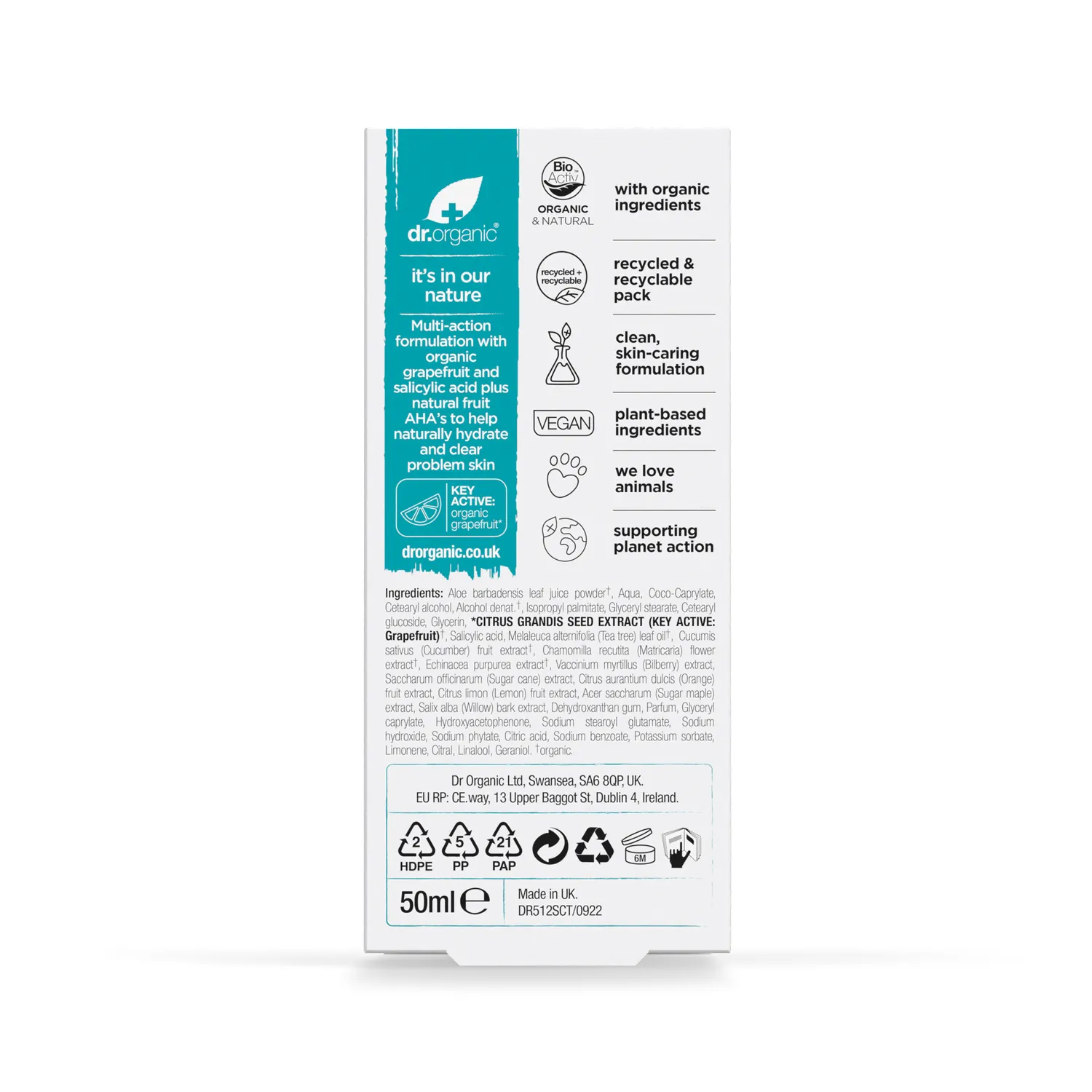 Dr Organic Skin Clear crema viso 50ml sebo-regolatrice