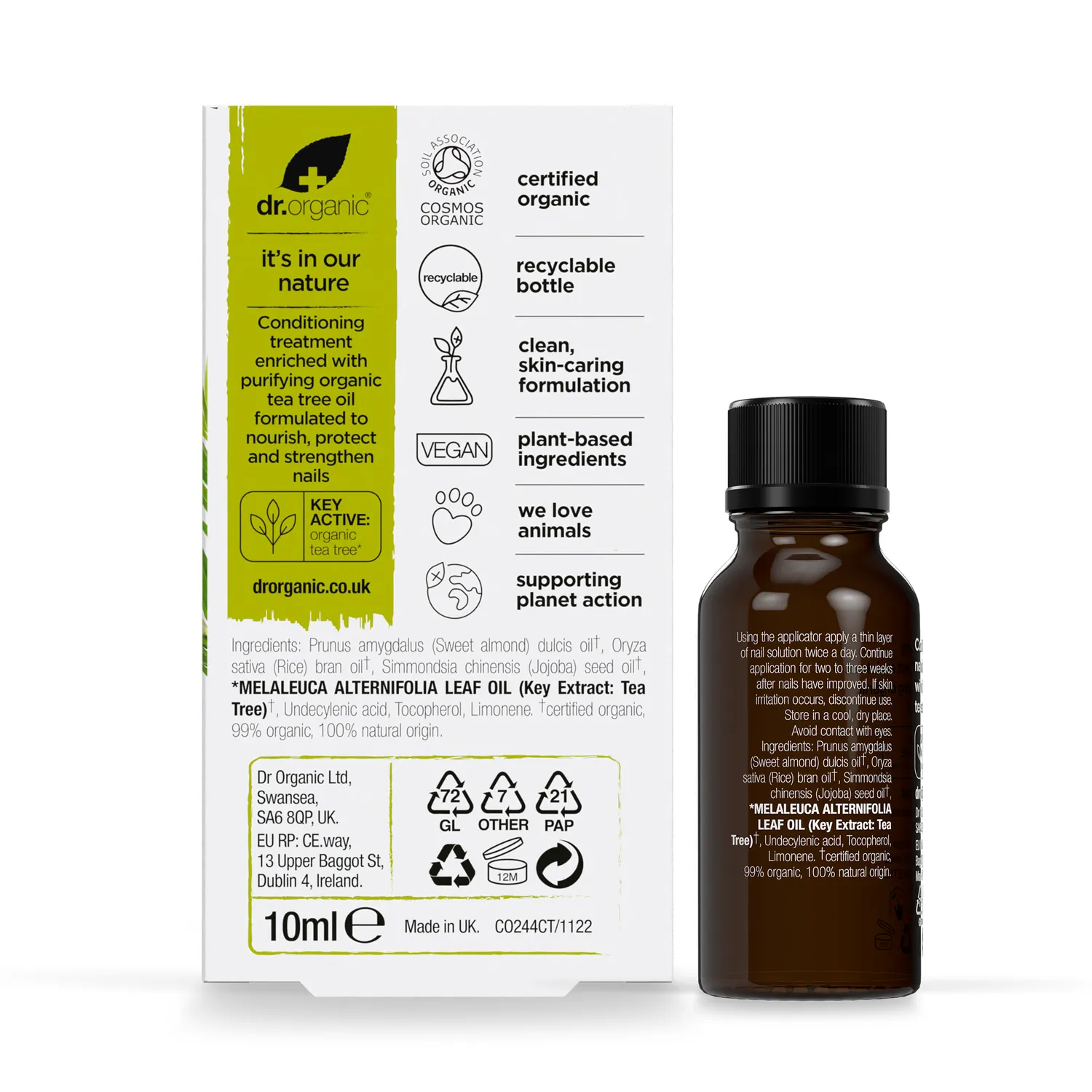Dr Organic Tea Tree Nail Solution soluzione unghie 10ml purificante