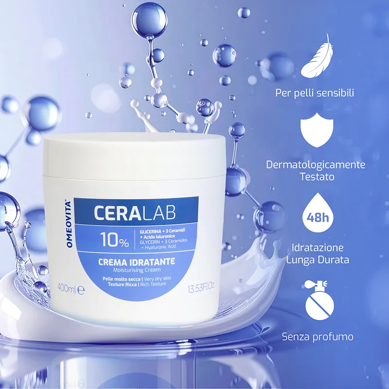 Omeovita CeraLab Crema Idratante viso e corpo pelli secche