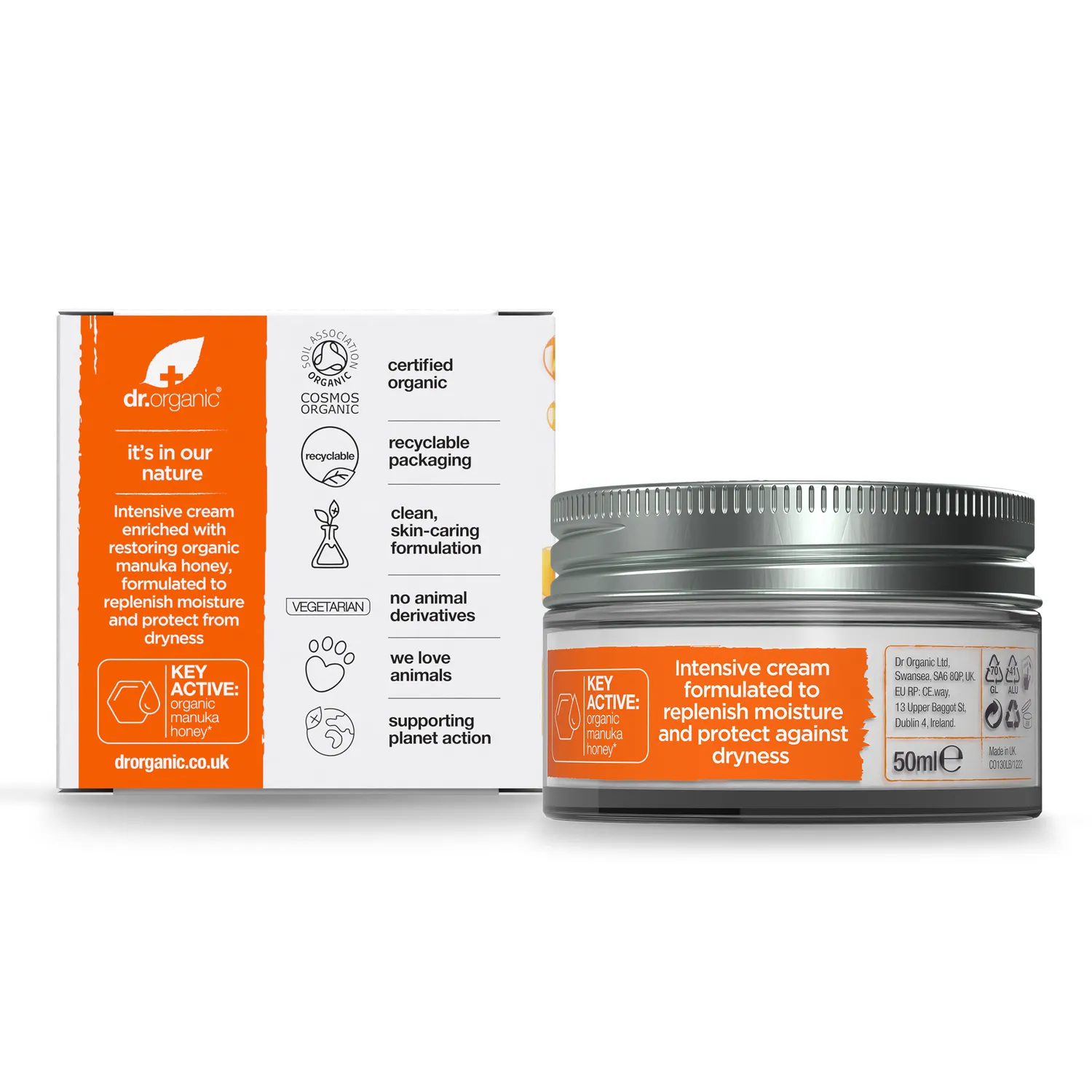 Dr Organic Manuka Honey Rescue Cream crema viso 50ml nutriente