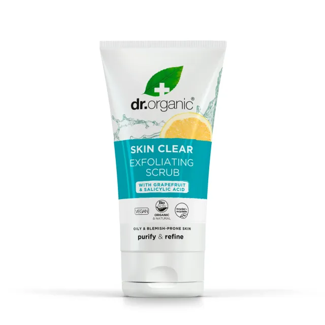 Dr Organic Skin Clear scrub viso 150ml tea tree pelle grassa