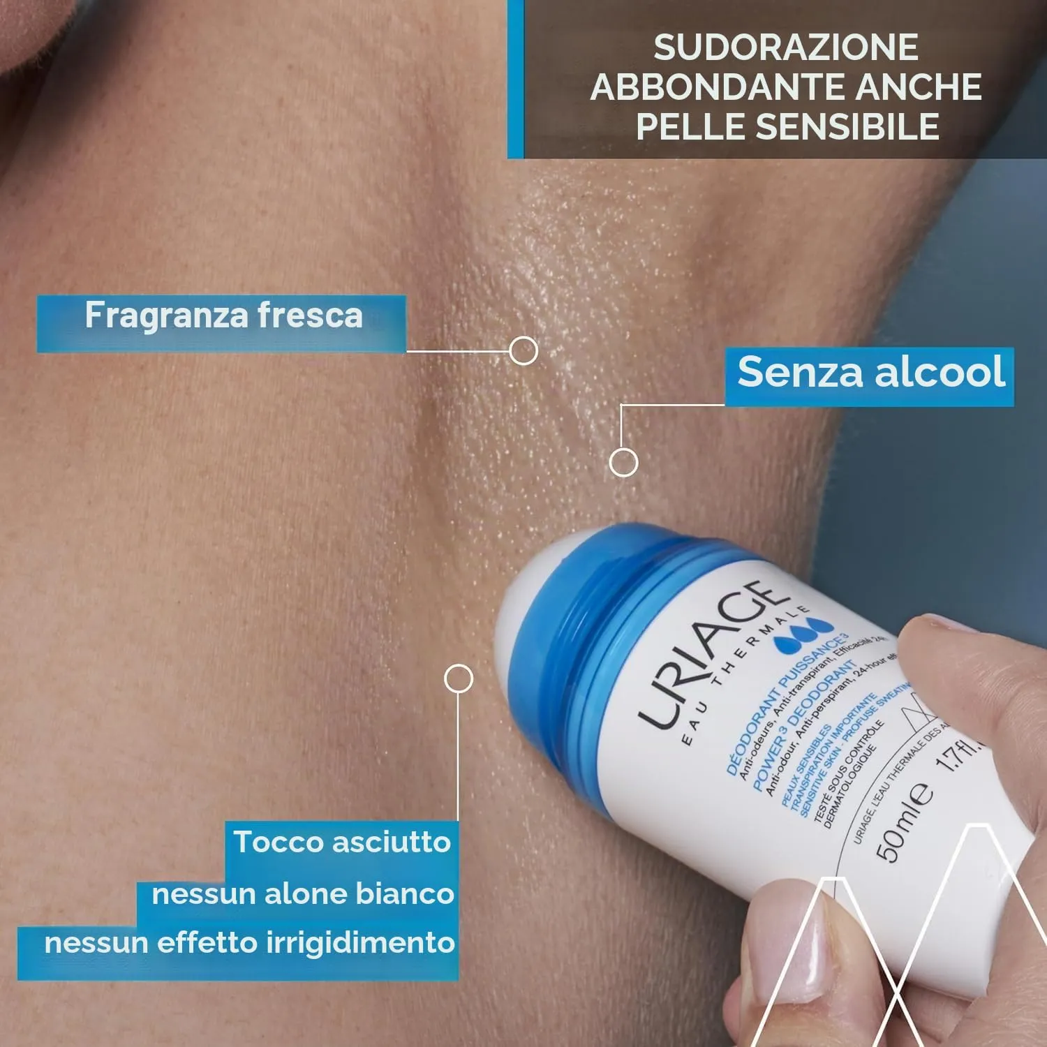 Uriage Power 3 Deodorante Roll-On 24h antitraspirante fresco