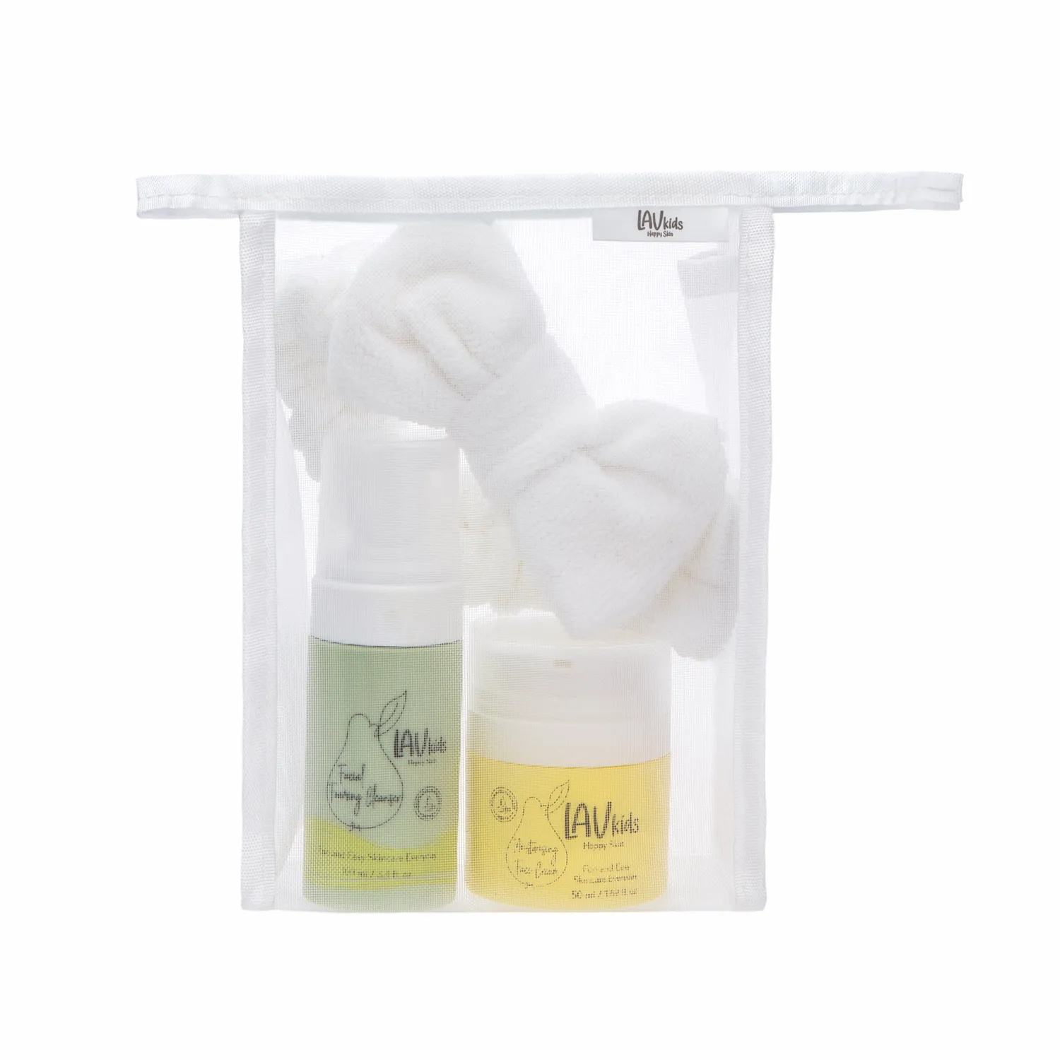 LavKids Kit Viso Schiuma Detergente e Crema con Fascia e Pochette