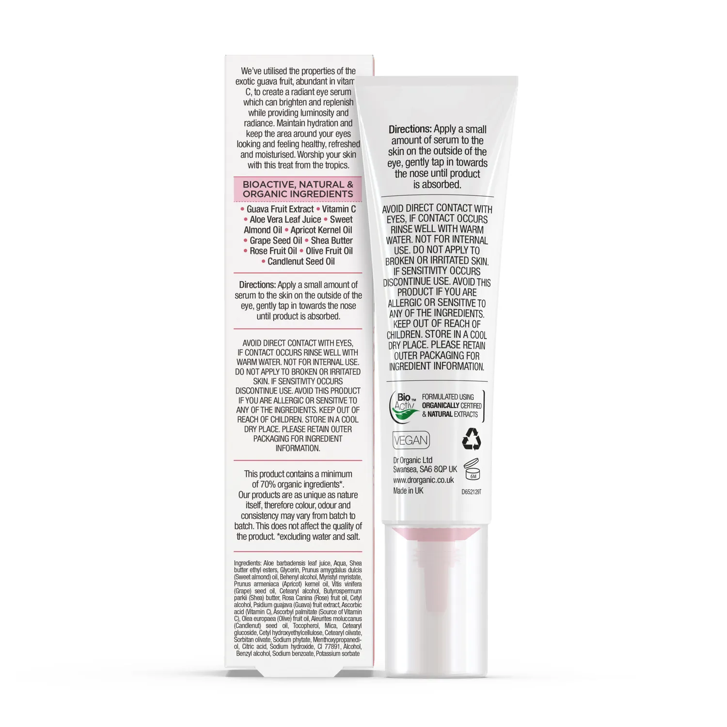 Dr Organic Guava siero occhi vitamina C 15ml illuminante