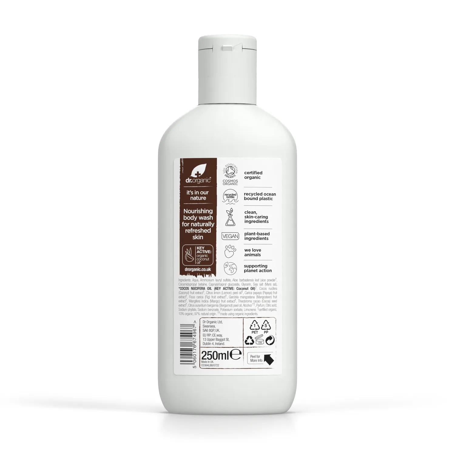 Dr Organic Coconut Oil bagnoschiuma 250ml nutriente
