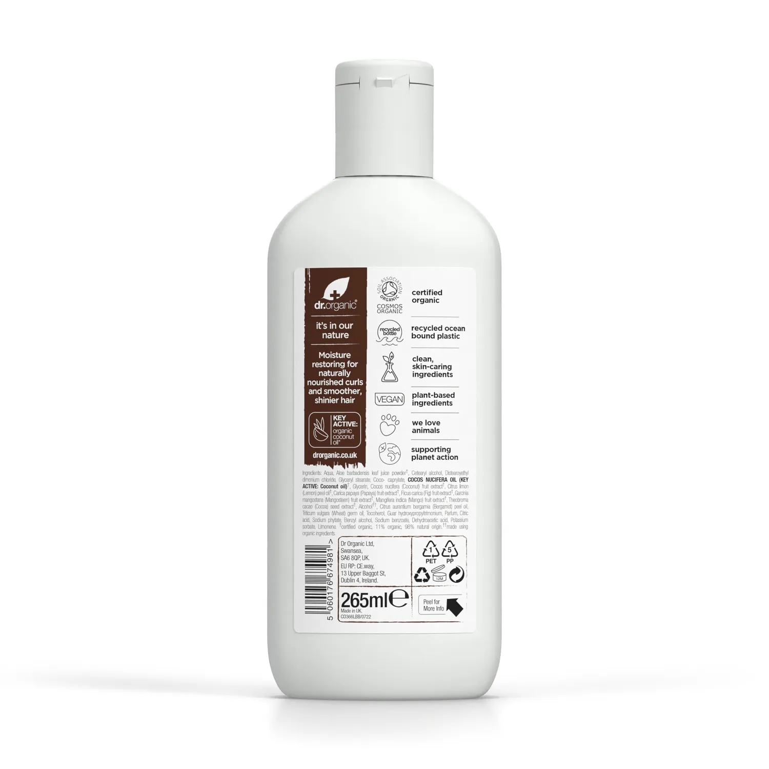 Dr Organic Coconut balsamo capelli 265ml olio cocco