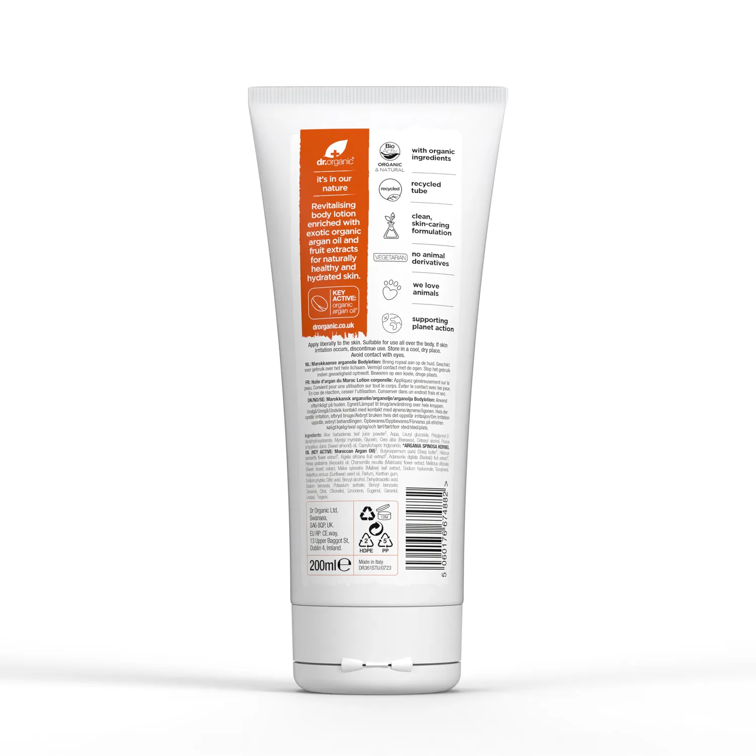 Dr Organic Moroccan Argan Oil crema corpo 200ml idratante