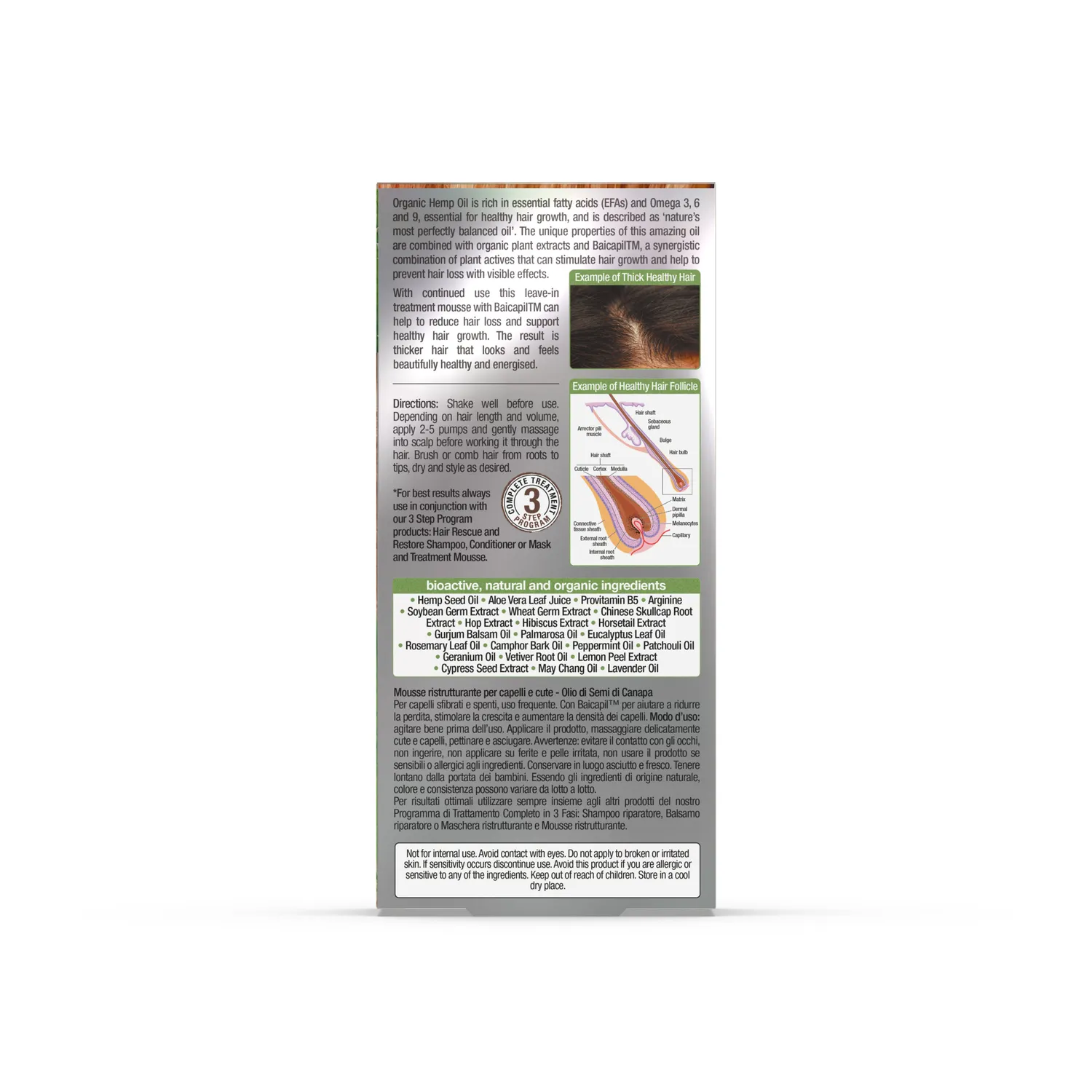 Dr Organic Hemp Mousse Capelli 150ml Rinforzante